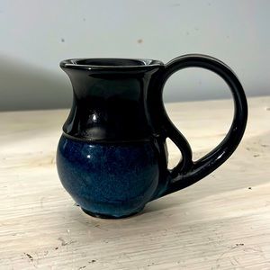 Vintage Ceramic Mug Blue and Black